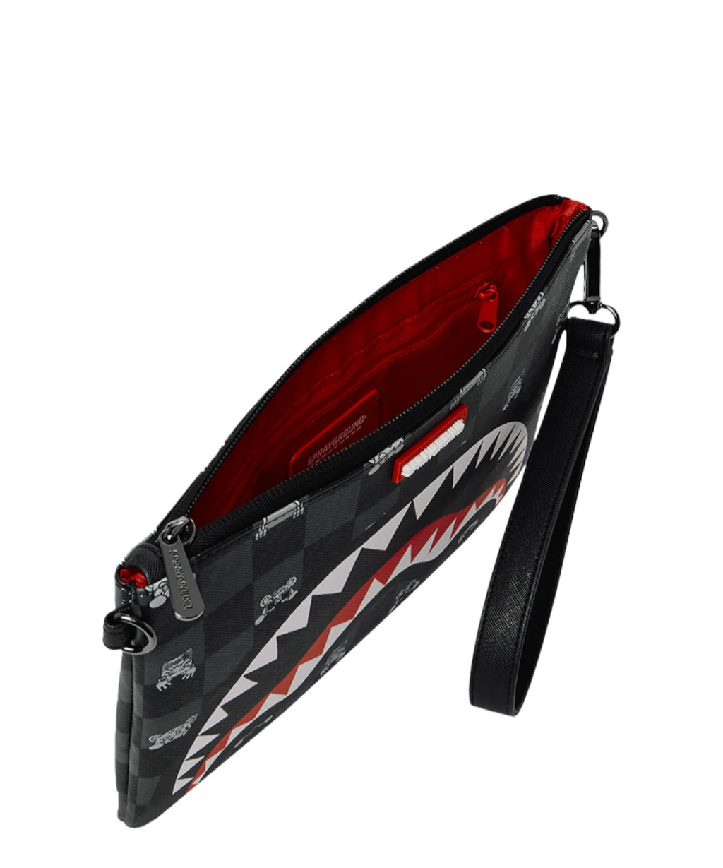 Sprayground crossbody pouch with shark graphic