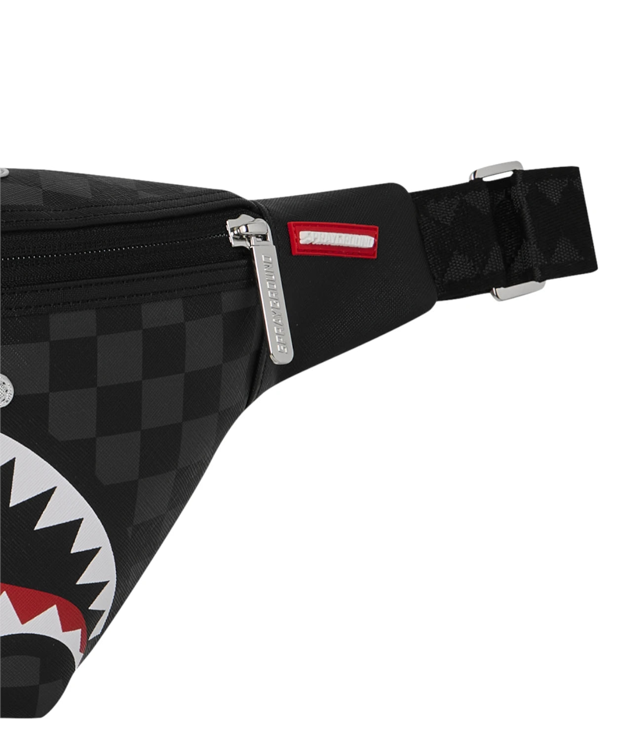 Sprayground Crossbody Bag Silver Side Drip Black Check