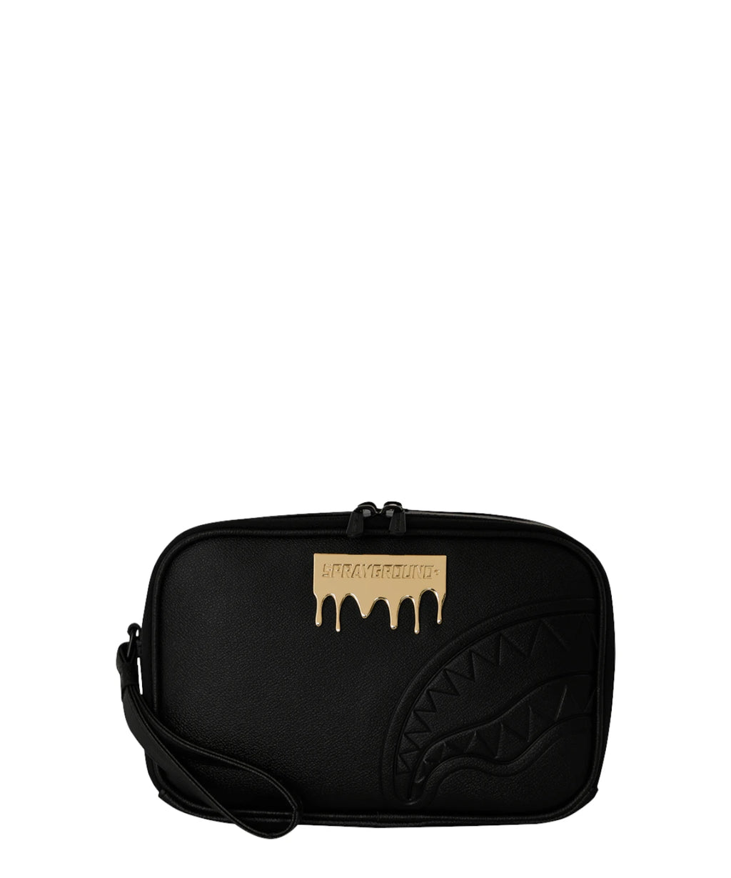 Sprayground Gold Brick Lux Gold Beauty Case