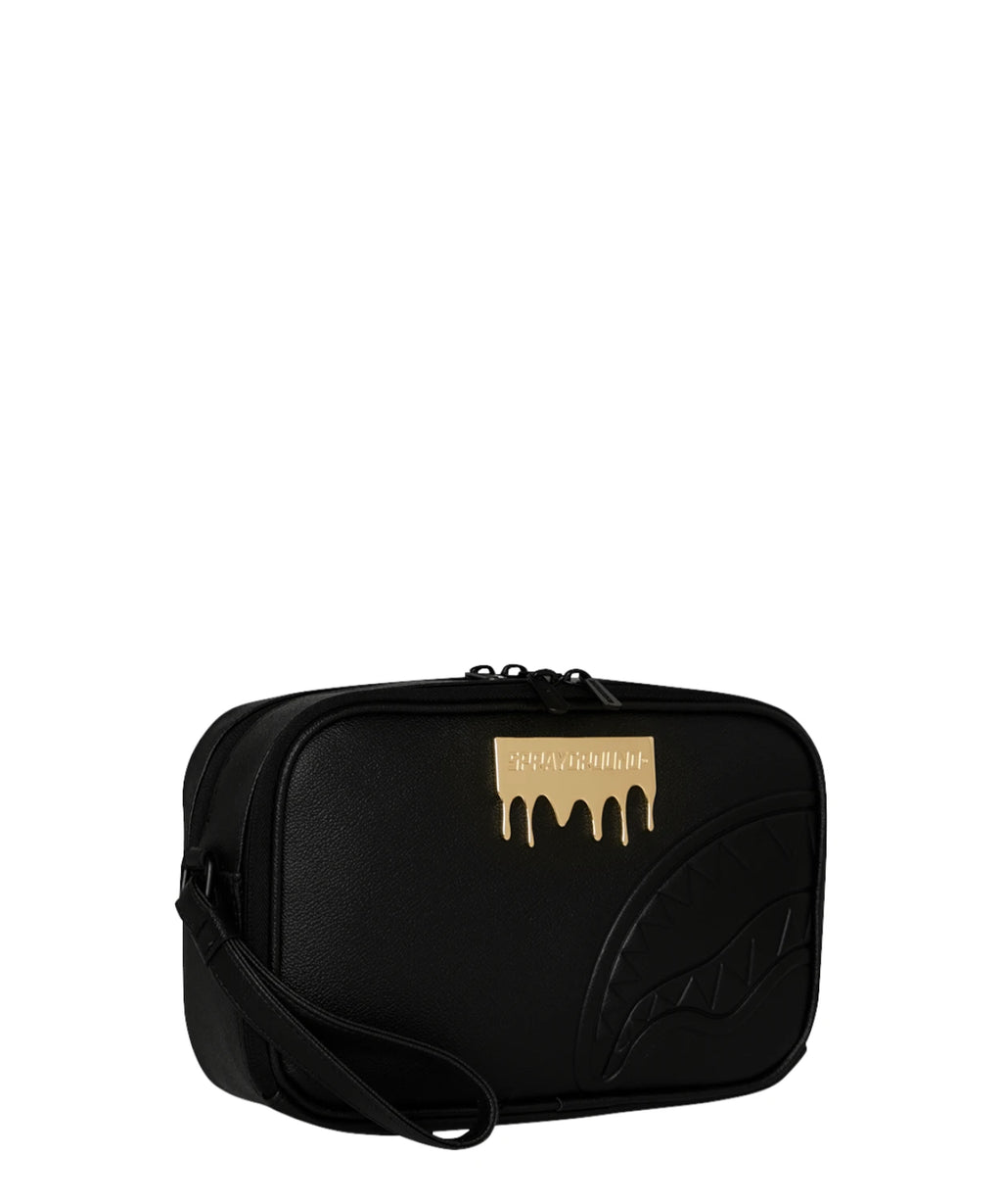 Sprayground Gold Brick Lux Gold Beauty Case