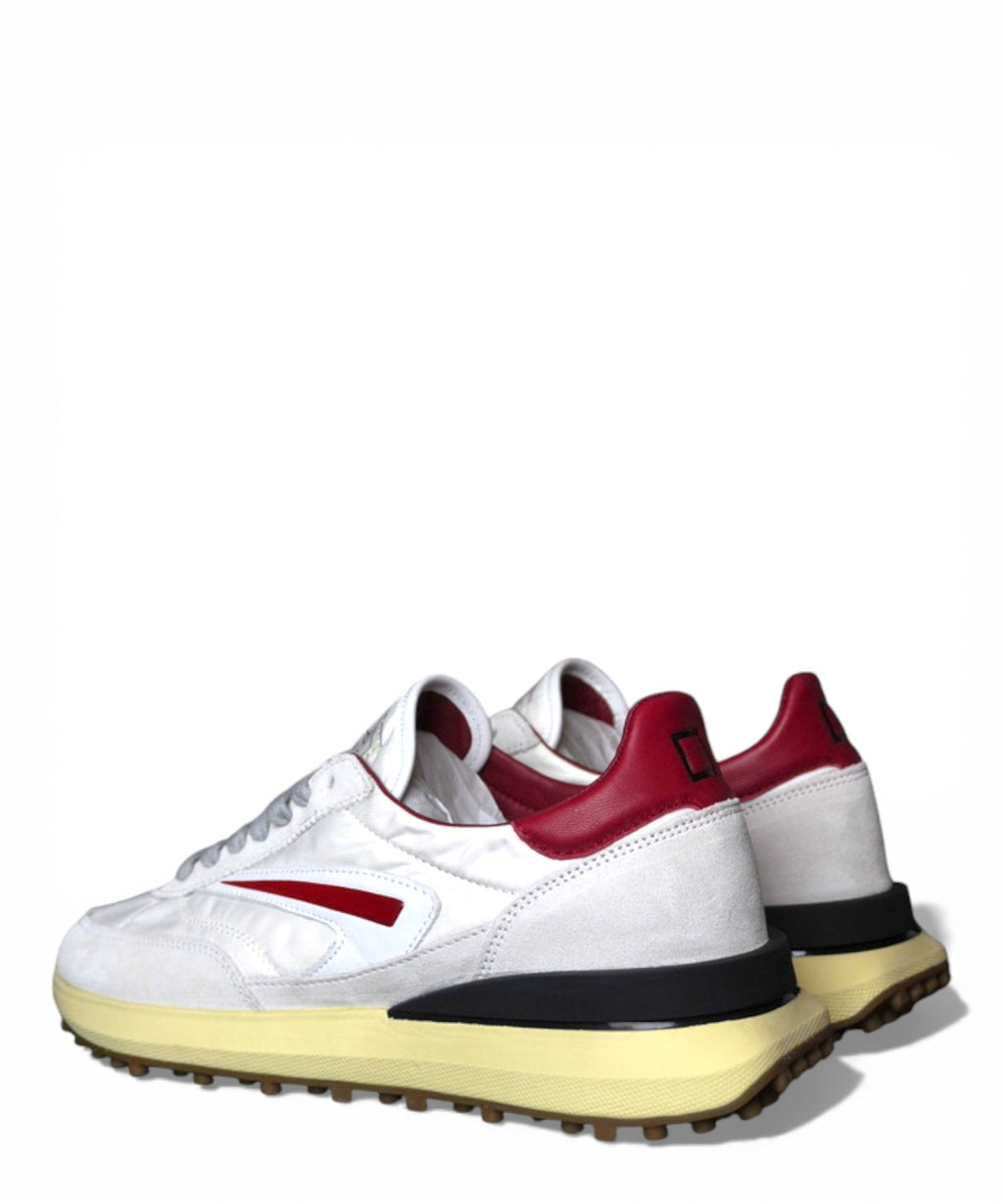 Sneakers D.A.T.E. Athleta Nylon Wit-Bordeaux