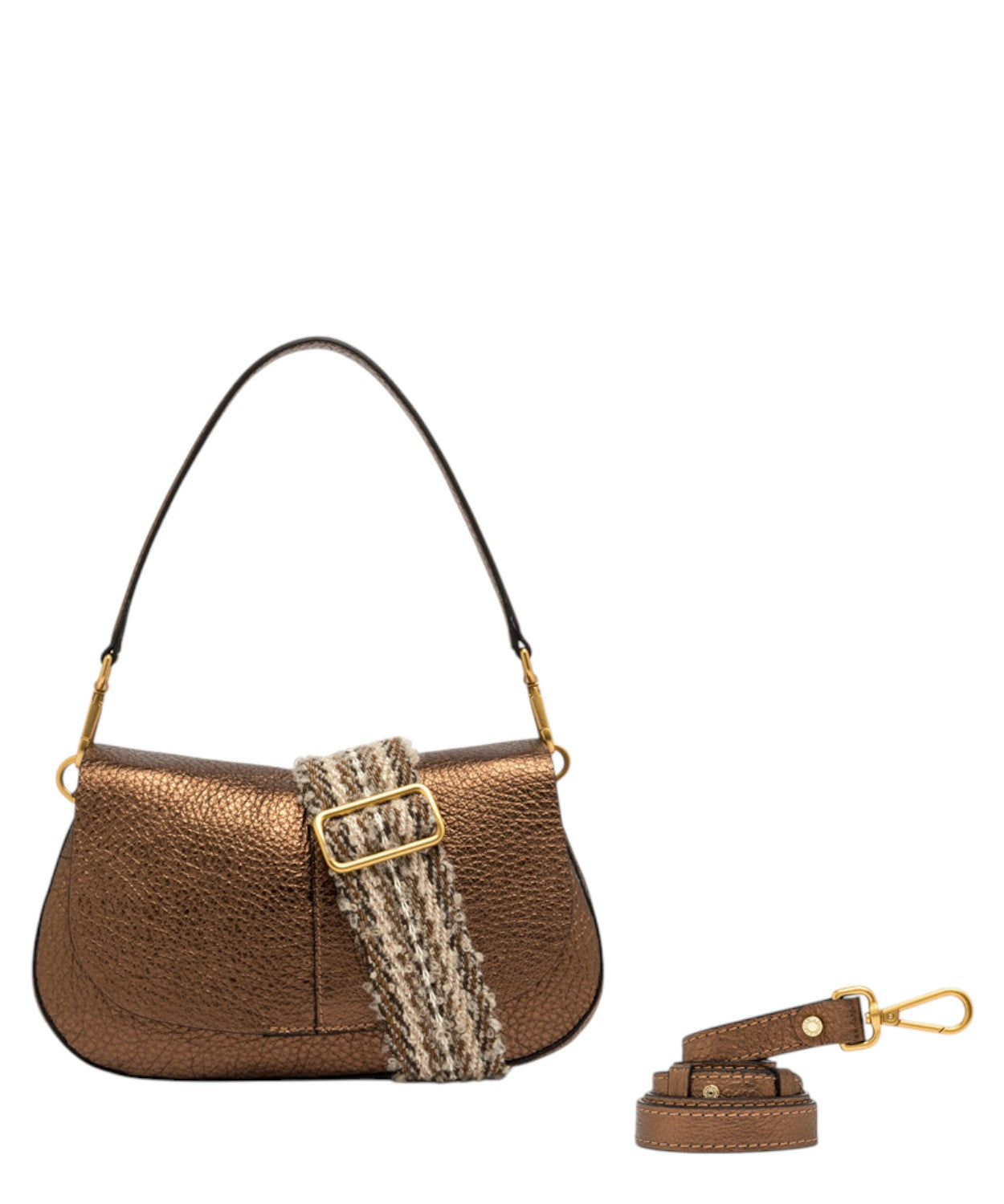 Borsa Helena Round in Pelle a Grana Maxi-Gianni Chiarini-Borse a spalla-Vittorio Citro Boutique
