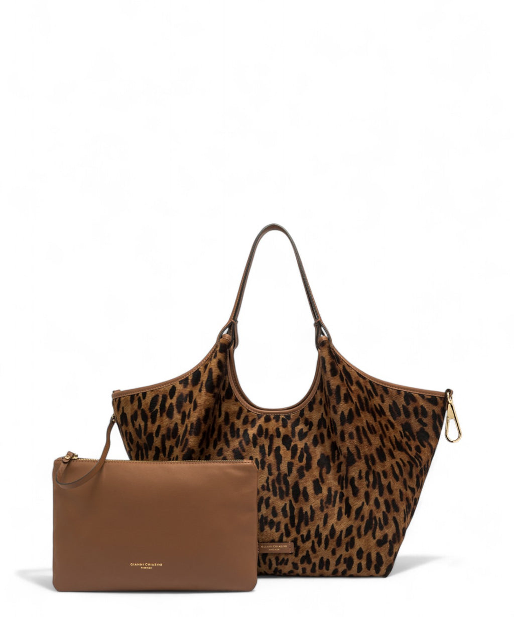 Gianni Chiarini Dua Big Borsa a Spalla in Pelle Effetto Cavallino