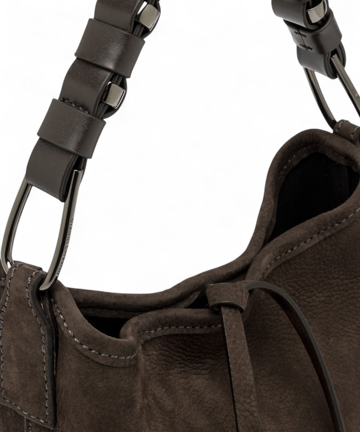 Gianni Chiarini Borsa Eliana Mini in Suede con Manico Intrecciato