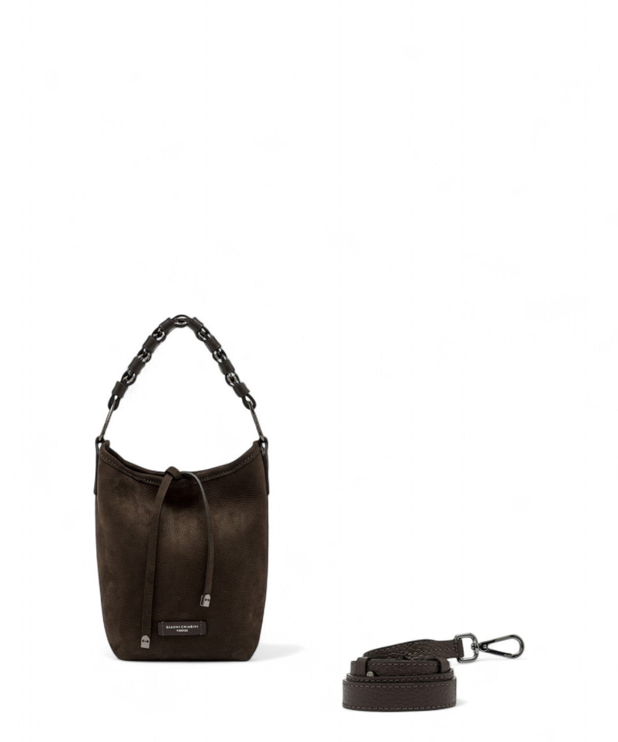 Gianni Chiarini Borsa Eliana Mini in Suede con Manico Intrecciato