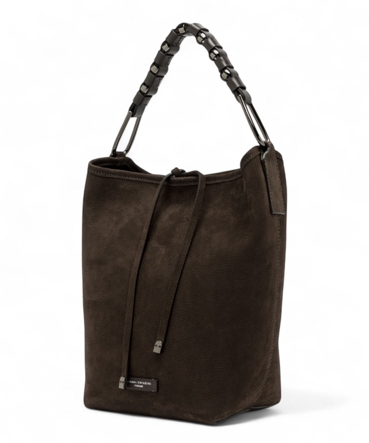 Gianni Chiarini Borsa Eliana Big in Suede con Manico Intrecciato