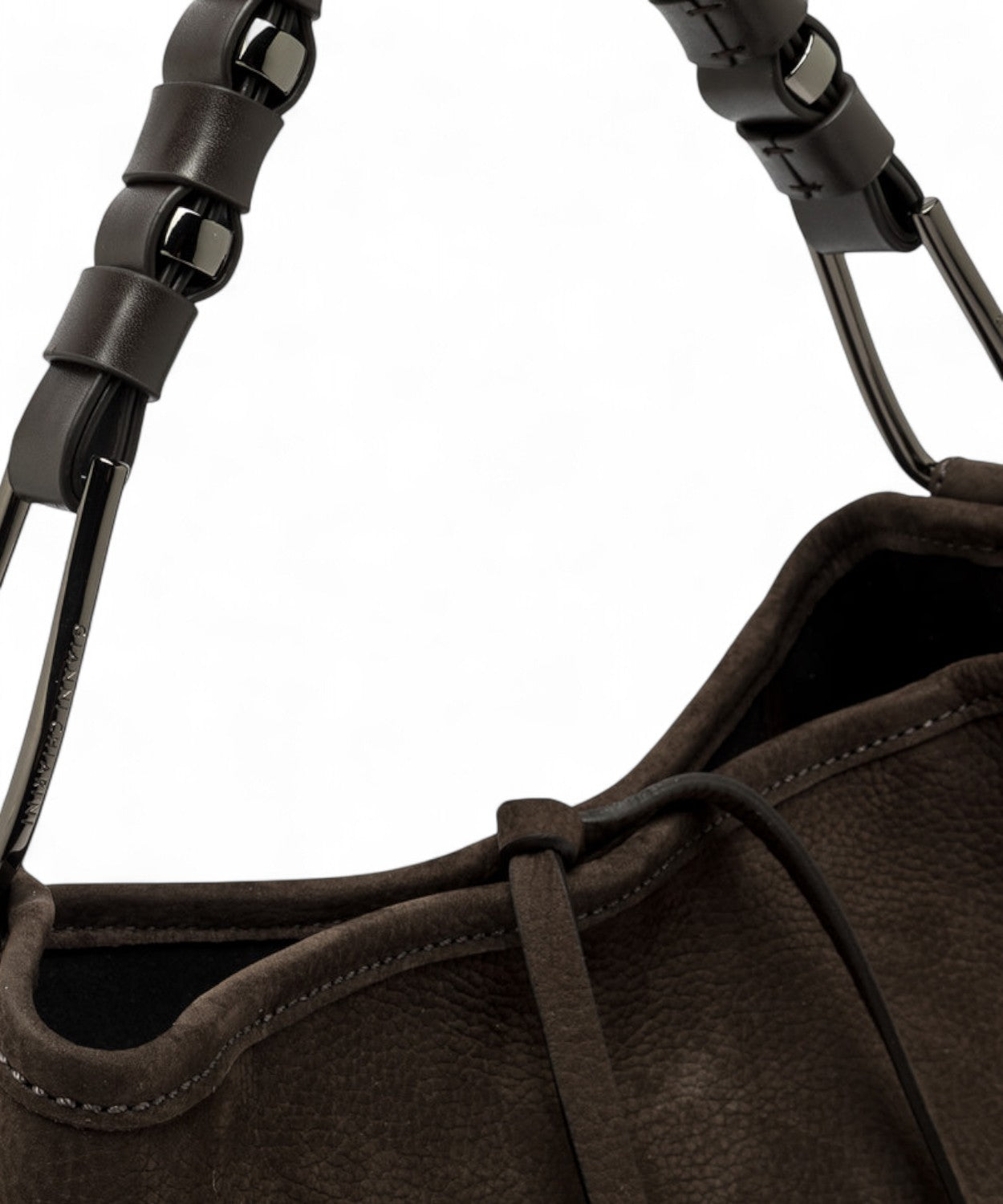 Gianni Chiarini Borsa Eliana Big in Suede con Manico Intrecciato