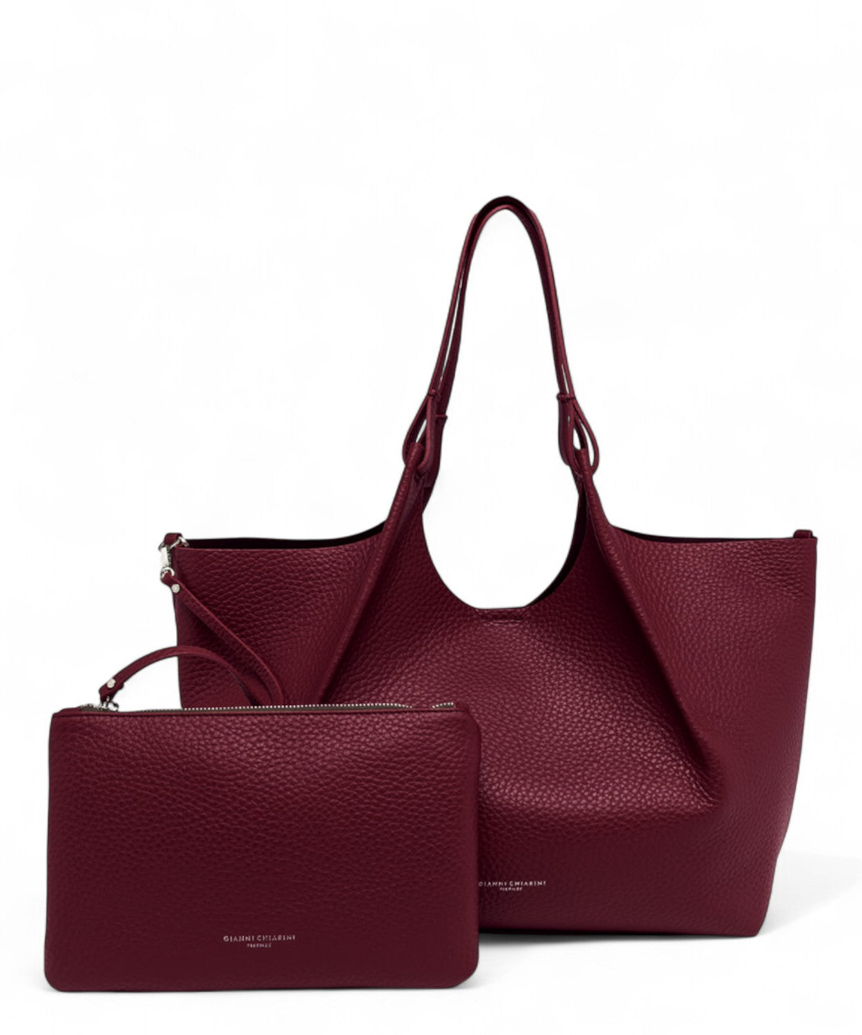 Gianni Chiarini Borsa Dua Big a Spalla in Pelle Double Grana Maxi