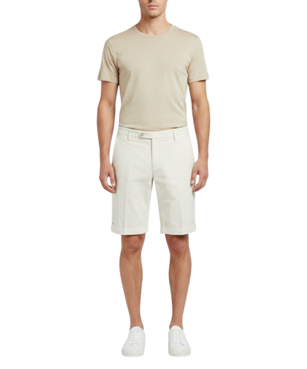 Bermuda Hombre Algodón Stretch Vientre Plano