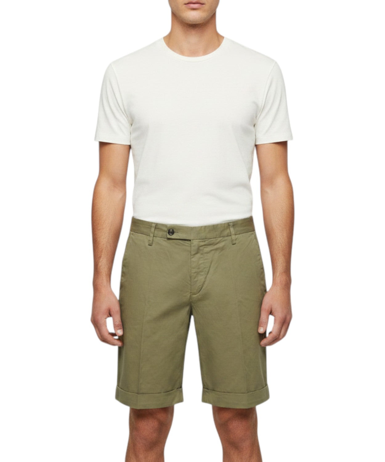 Bermuda Hombre Algodón Stretch Vientre Plano