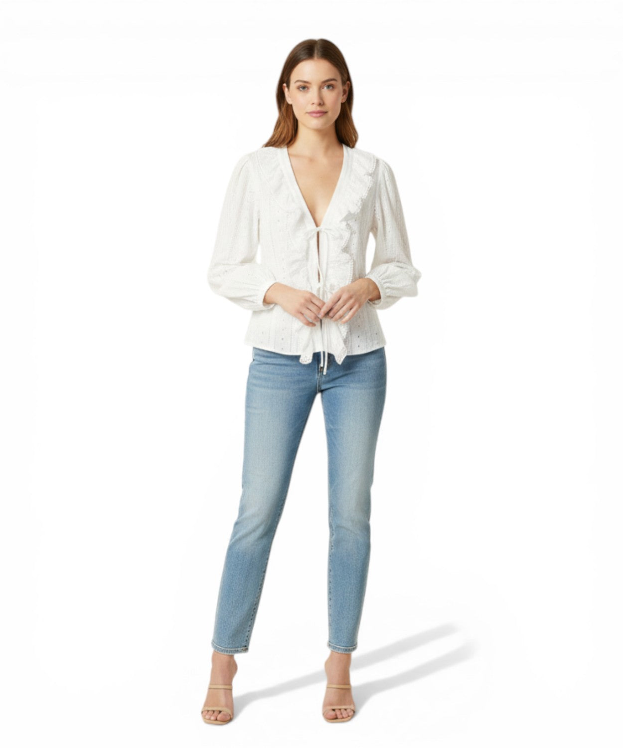 MC2 Saint Barth blouse in sangallo lace with ties