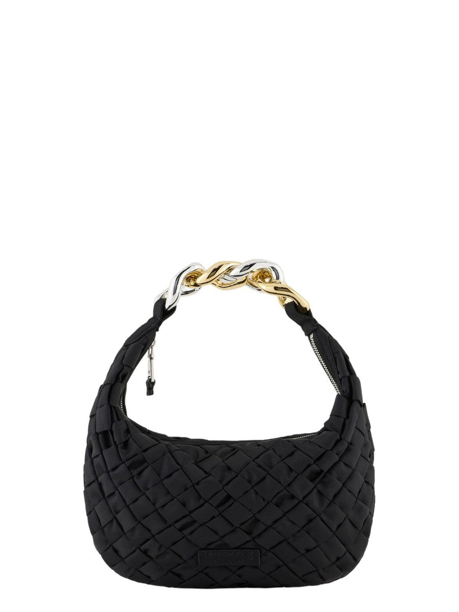 Borsa Hobo in Nylon con Manico a Catena-Emporio Armani-Borsette-Vittorio Citro Boutique