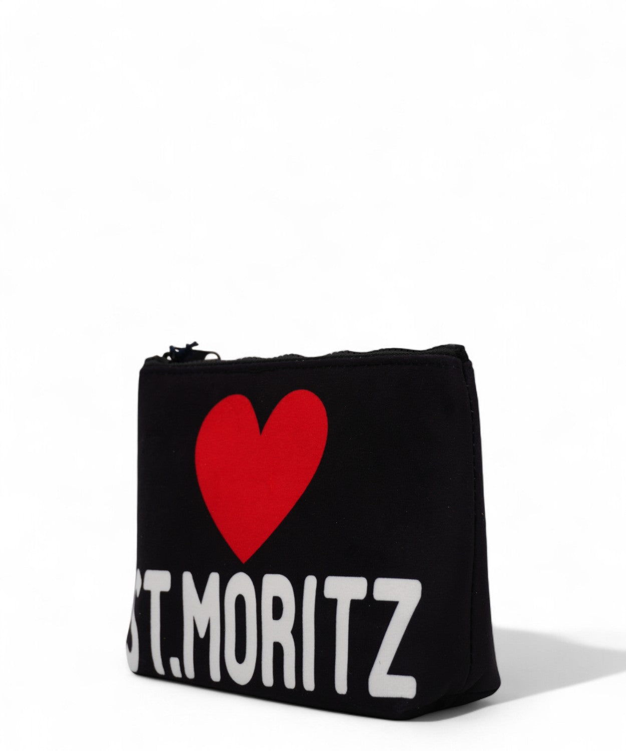 Pochette Aline con stampa St. Moritz e zip