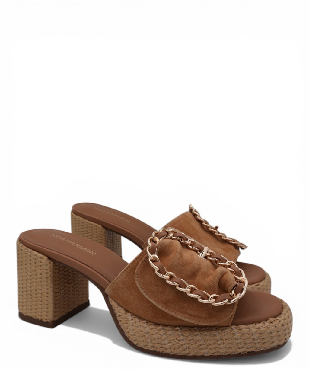 Women's suede mules with wooden heel Cielo Noa Harmon