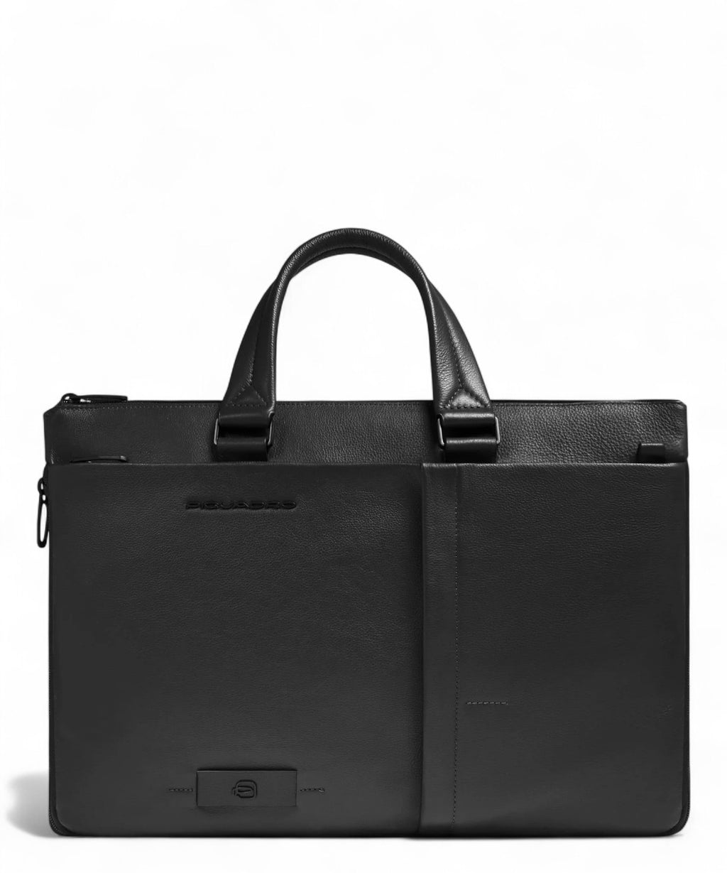 Borsa Porta PC 15,6" in Pelle con Tracolla e Sistema Shock Absorber-Piquadro-Borse da lavoro-Vittorio Citro Boutique