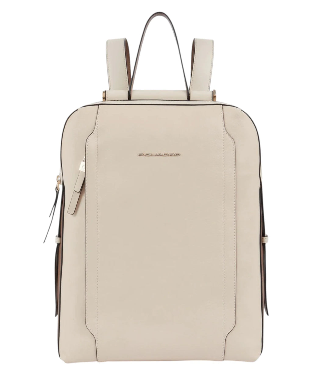 Piquadro Women's Leather Laptop Backpack 14 Inch