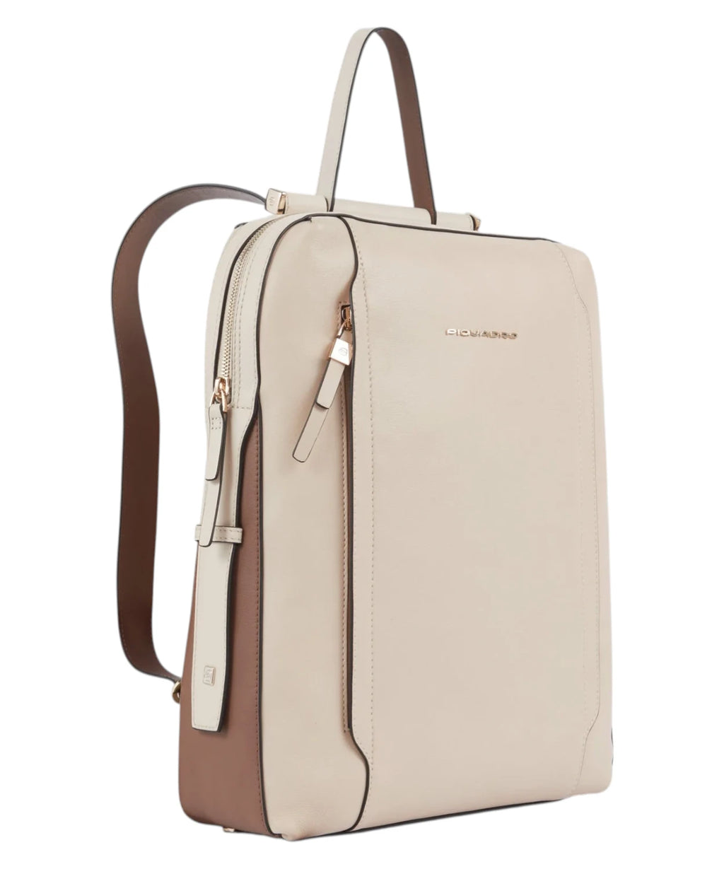 Piquadro Women's Leather Laptop Backpack 14 Inch