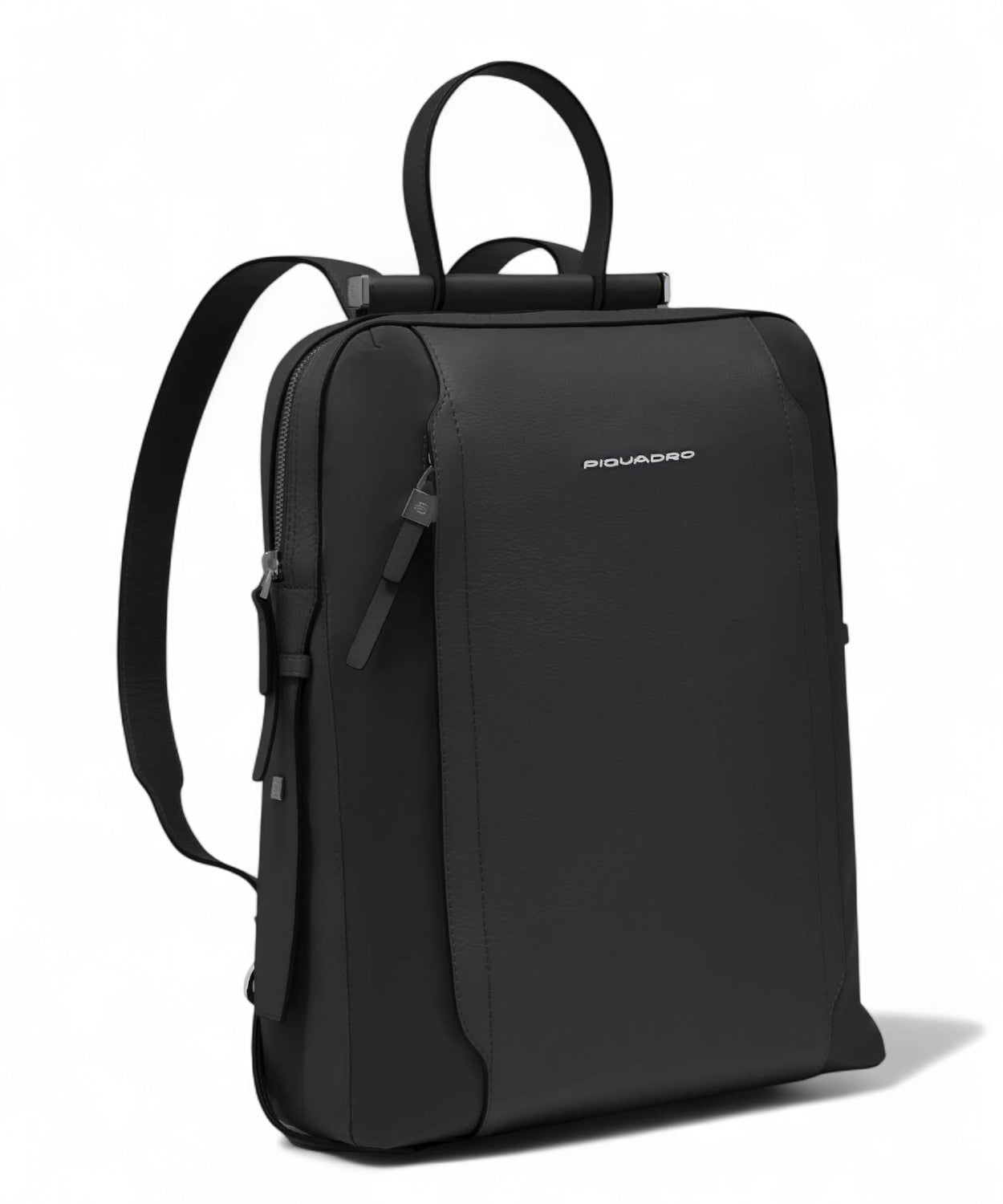 Zaino Porta PC 14" in Pelle e Tessuto con Tasca Power Bank-Zaini-Piquadro-Vittorio Citro Boutique