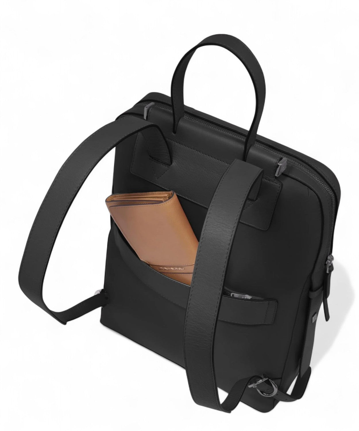 Zaino Porta PC 14" in Pelle e Tessuto con Tasca Power Bank-Zaini-Piquadro-Vittorio Citro Boutique