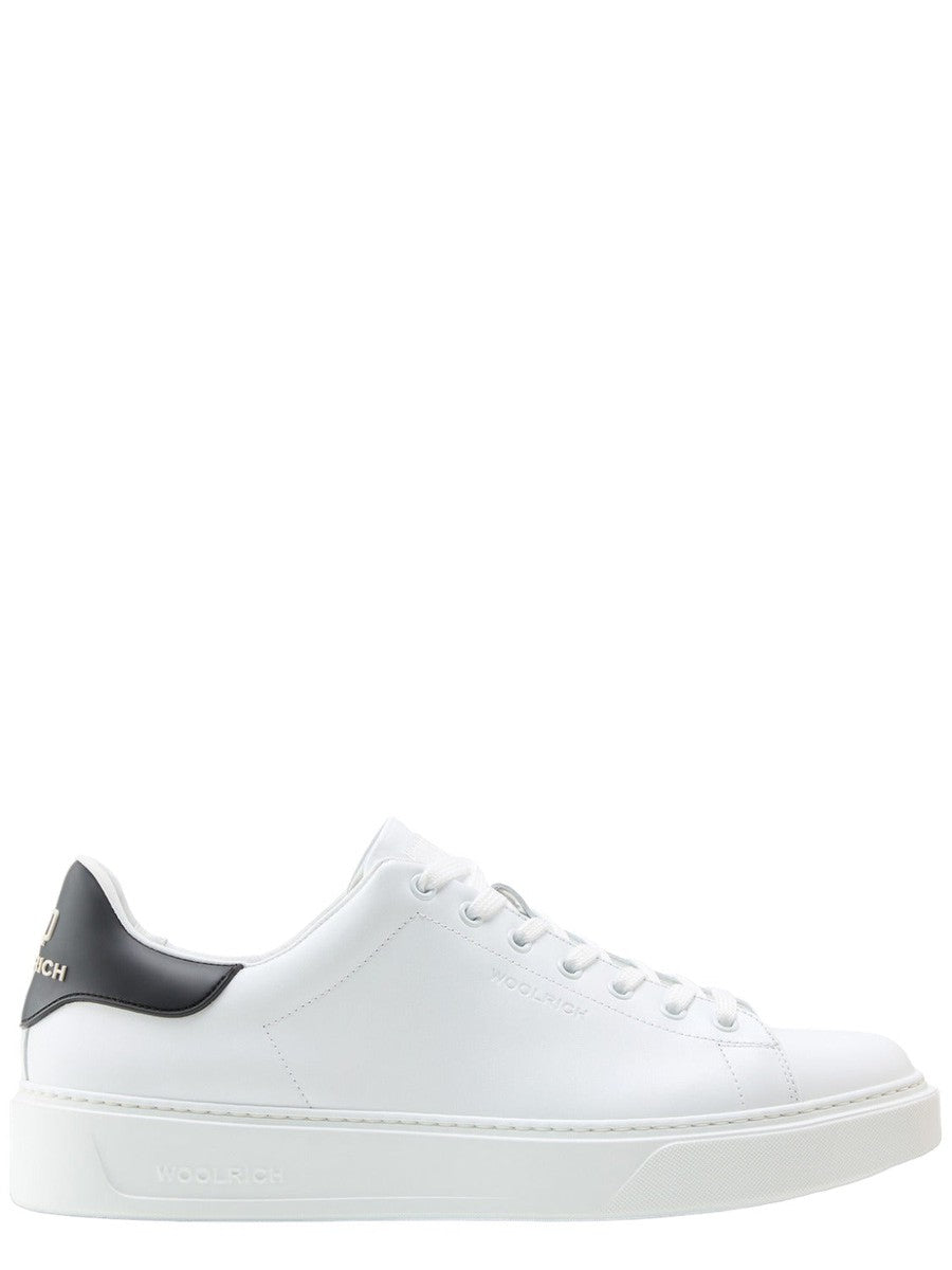 Sneakers Classic Court in pelle con toppa a contrasto-Woolrich-Sneakers-Vittorio Citro Boutique