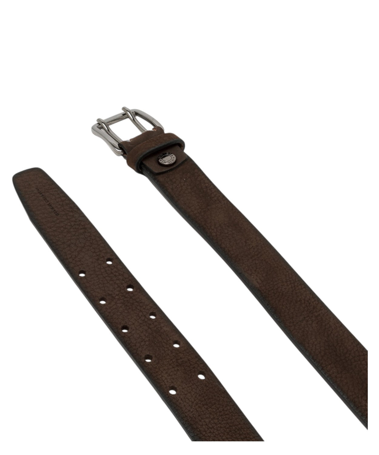 Cintura in pelle marrone 3,5 cm con fibbia metallica