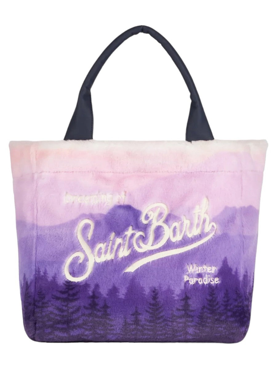Borsa a mano Colette morbida e pelosa con stampa jacquard da cartolina-Mc2 Saint Barth-Borse a mano-Vittorio Citro Boutique