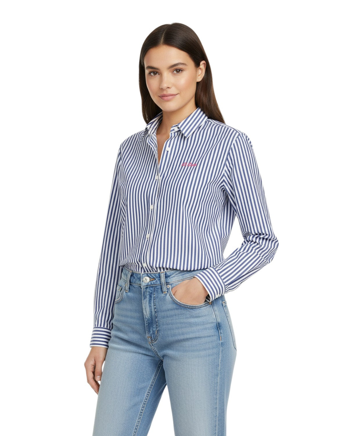 Brigitte Poplin Cotton Shirt with Labubu Embroidery