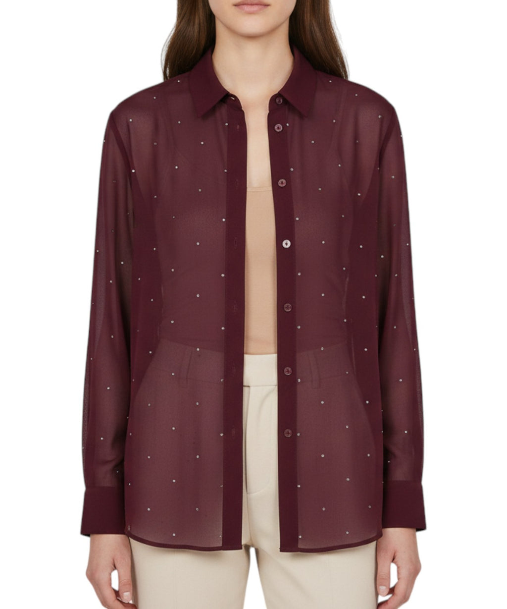MC2 Saint Barth Brigitte Shirt in Georgette with Rhinestones
