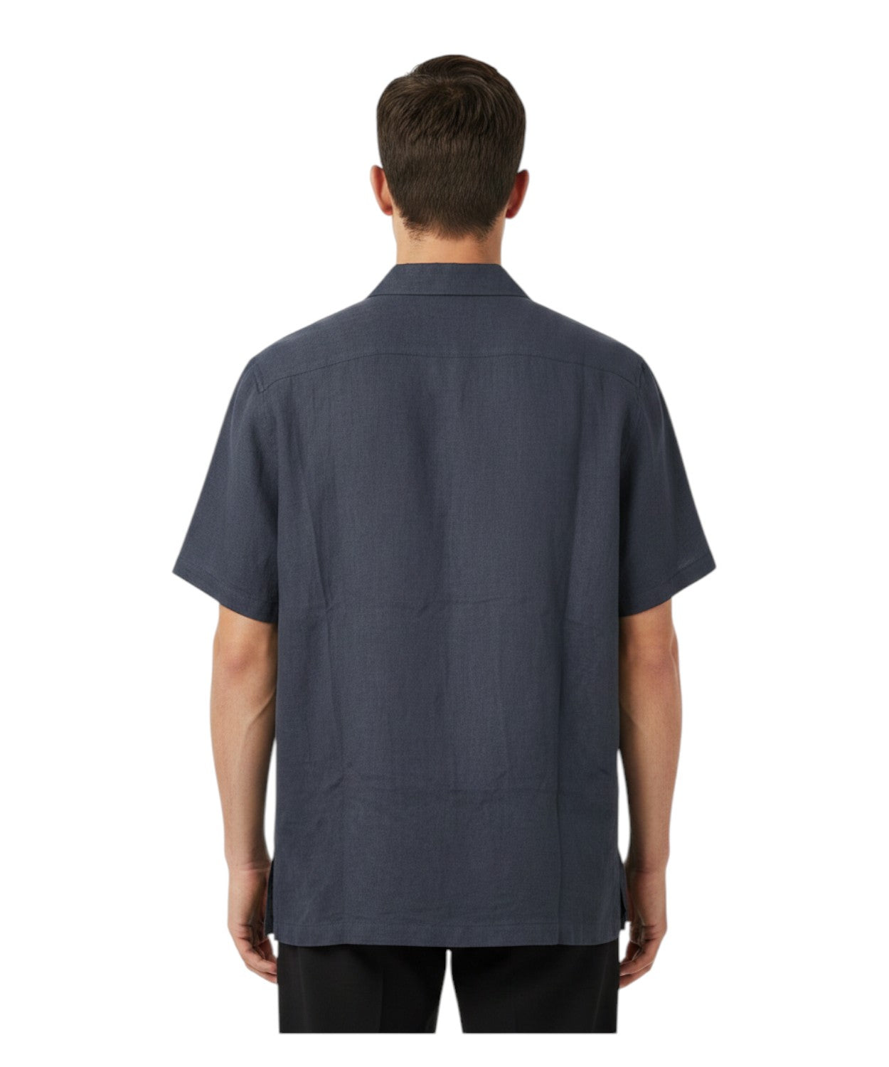 Men's Linen Shirt with Short Sleeves - Alpha Studio