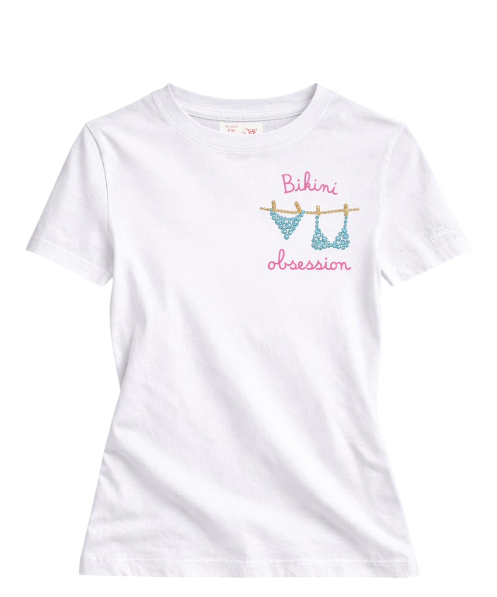 Emilie MC2 Saint Barth T-shirt with Rhinestone Embroidery Bikini Obsession