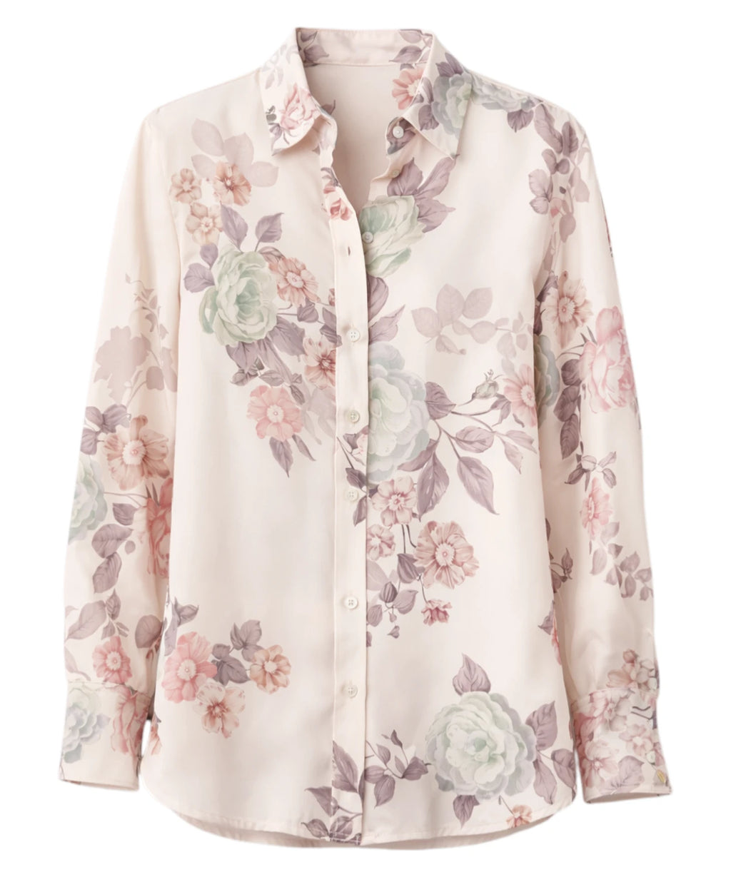 Camicia Marella SALVE i silke med blomsterprint