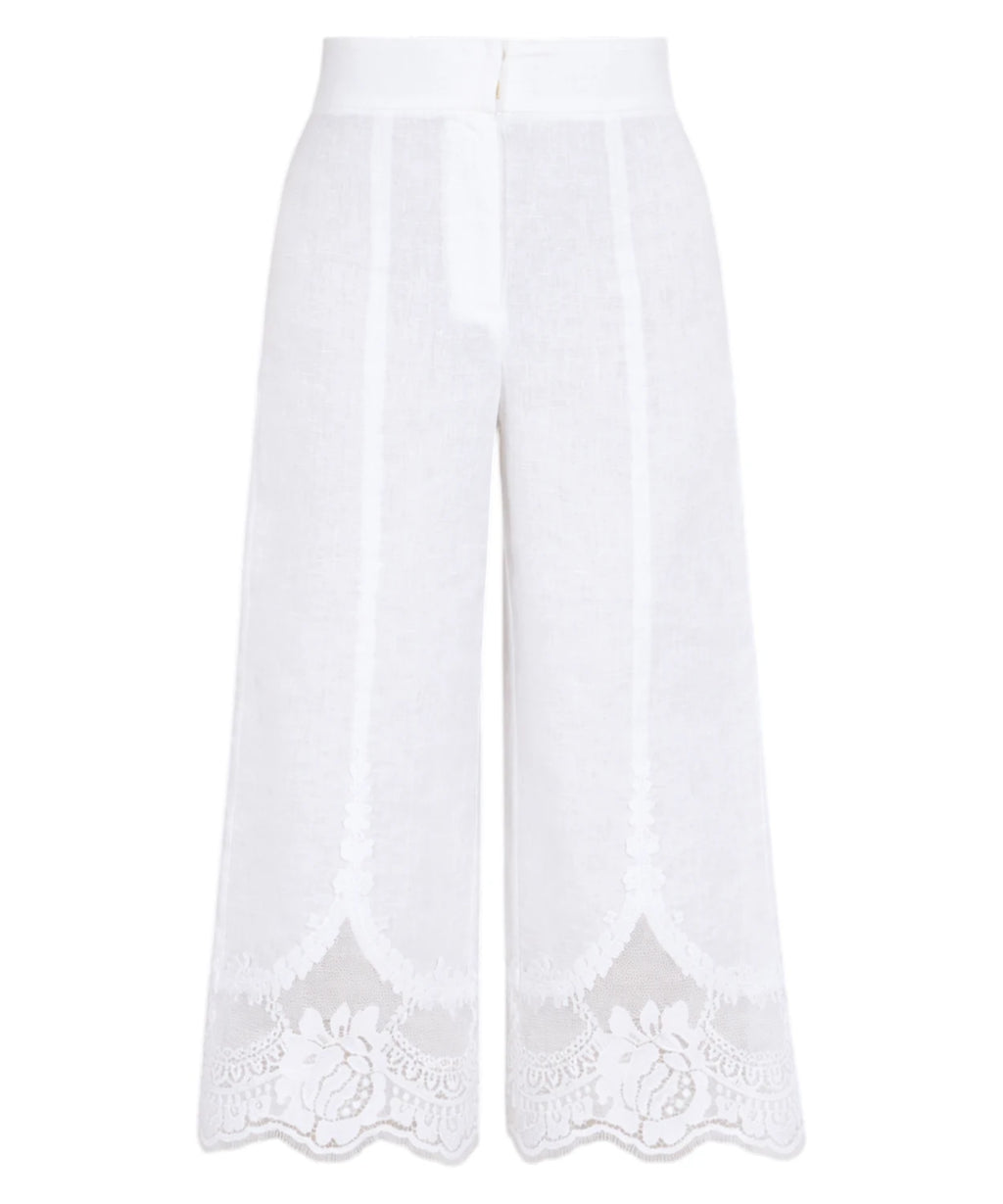 Twinset Women's High-Waisted Trousers with Lace