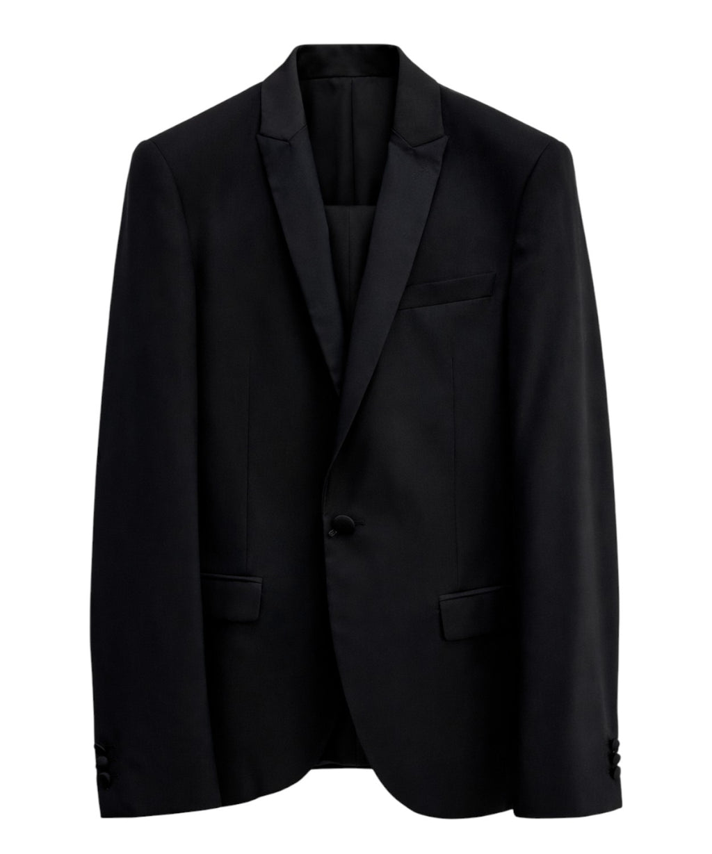 Havana & Co Men's Single-Breasted Suit with Satin Lapels