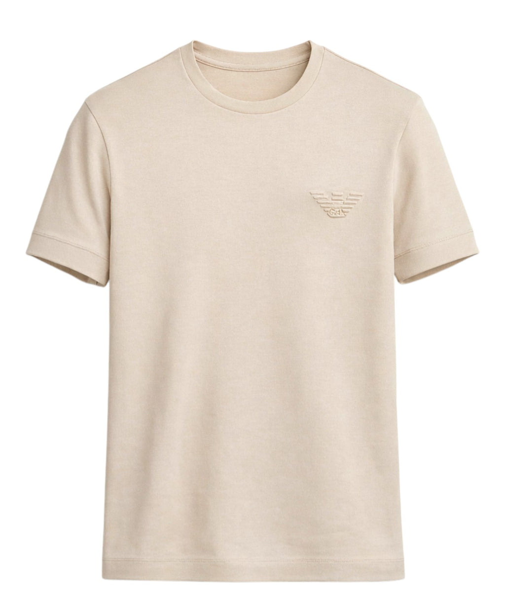 Slim fit tričko s reliéfním logem na prsou Emporio Armani