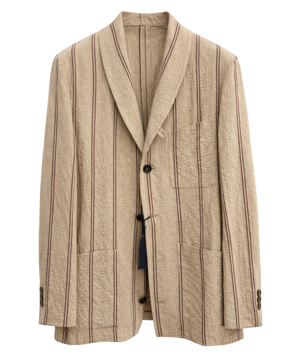Lardini Men's Striped Linen Single-Breasted Jacket