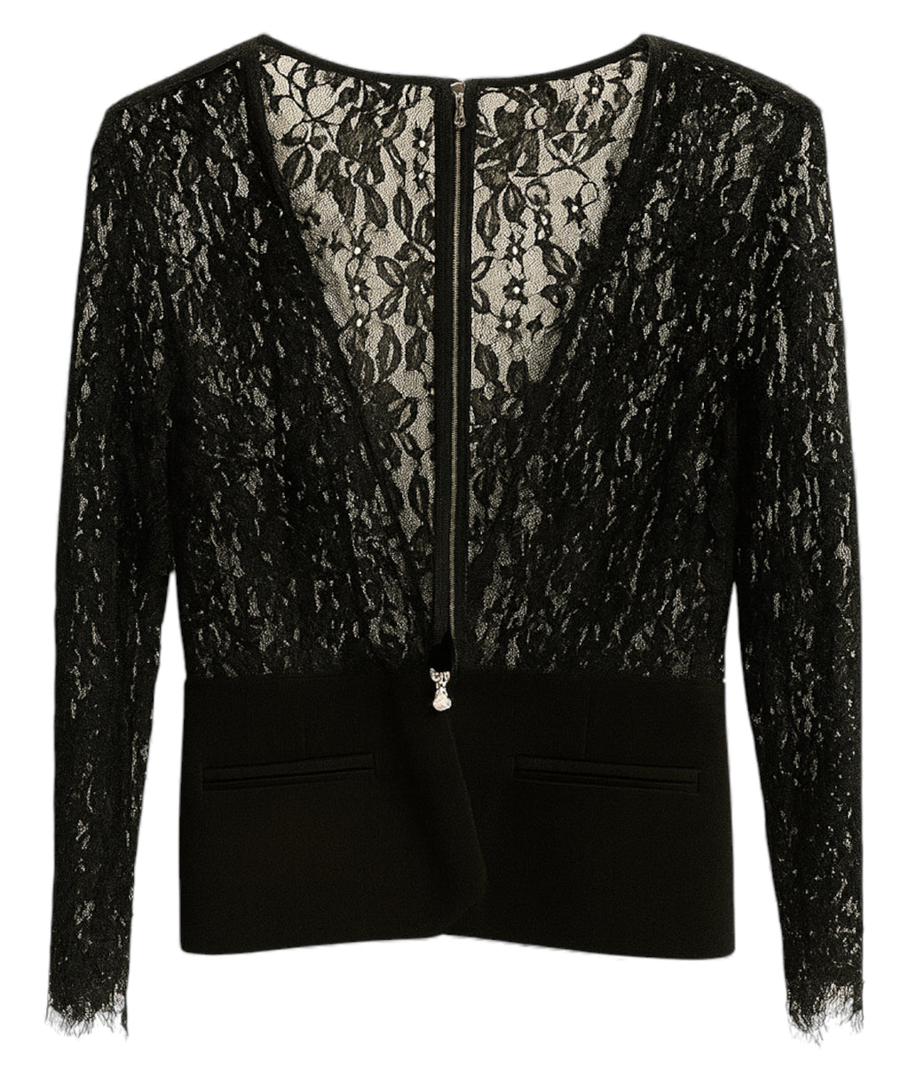 Lace Blouse with V-Neck