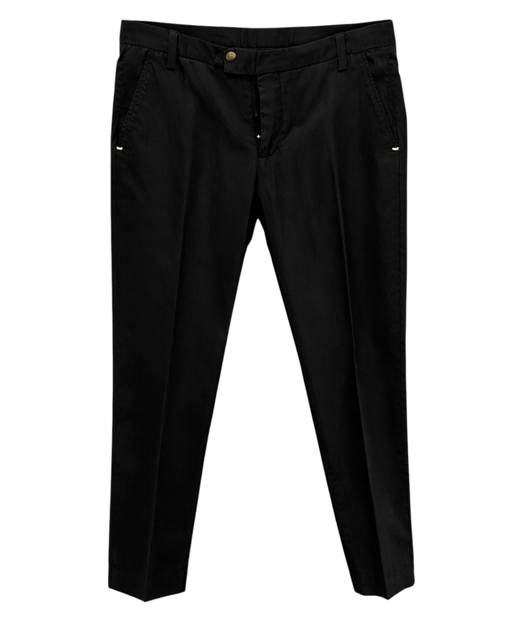 Men's Entre Amis Black Cotton Trousers