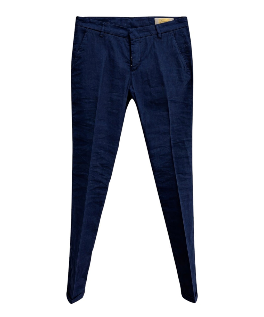 Men's Linen Trousers with Front Pleats