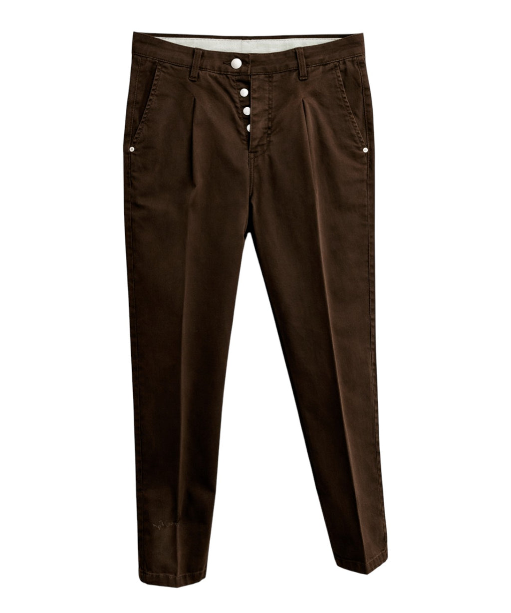 Men's Cotton Trousers with Pleats - Entre Amis