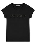 Elegant T-shirt with Tone-on-Tone Logo and Beads