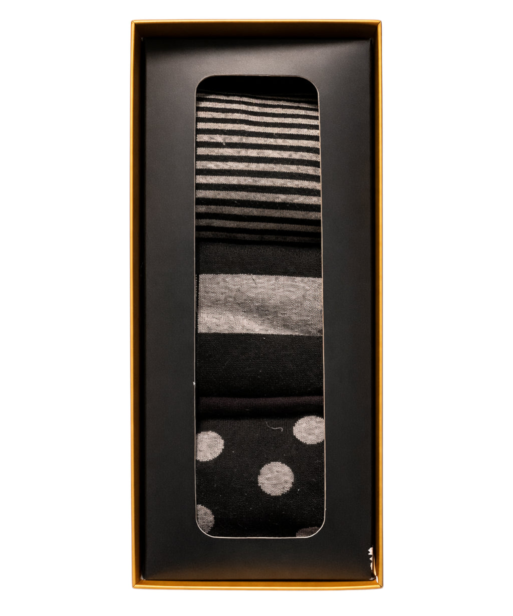 3-pack men's Milano crew socks in assorted designs