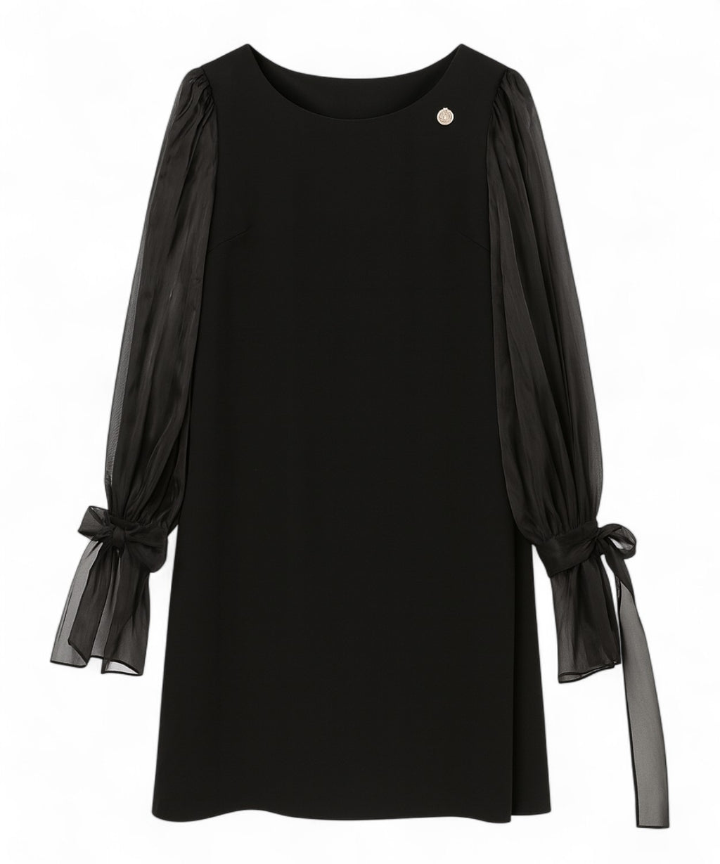 Renaissance Dress with Organza Sleeves and Bows