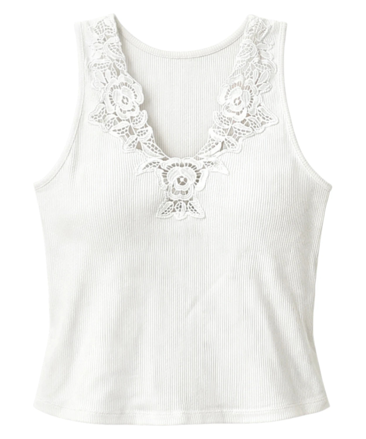 Canotta Donna Twinset a Costine con Pizzo e Macramè