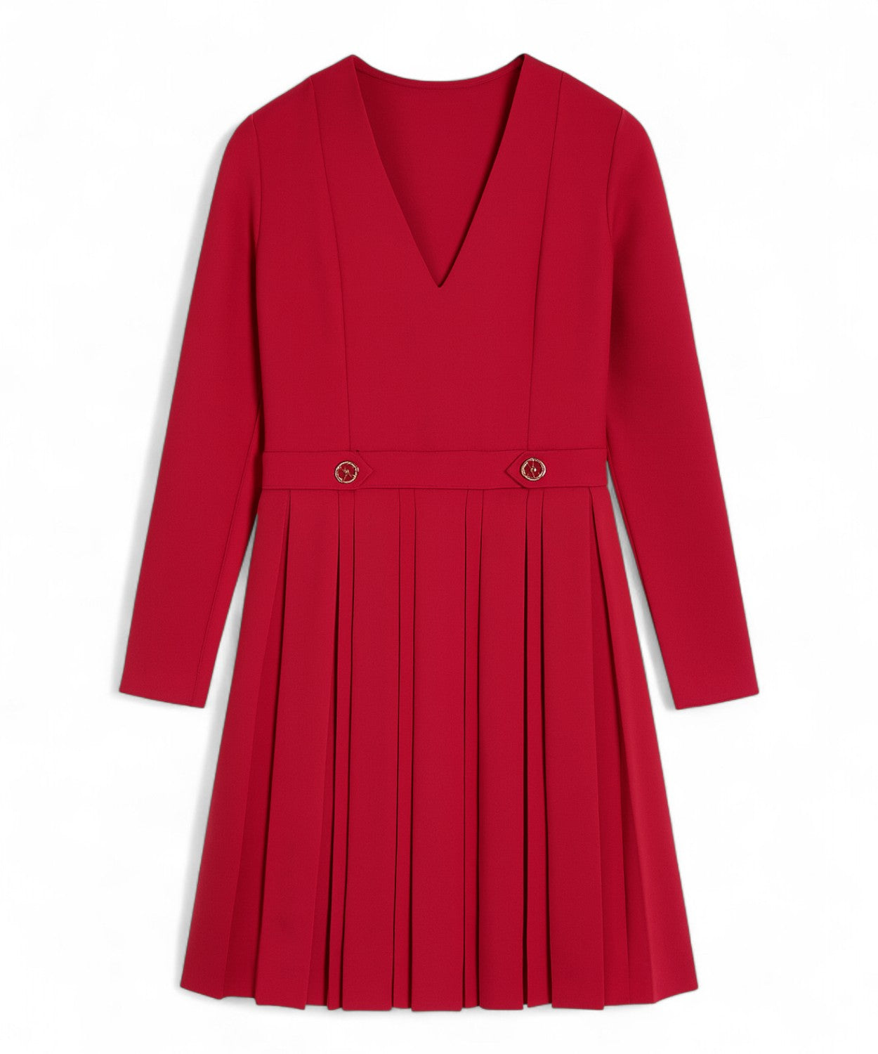 Abito Twinset a Pieghe e Scollo a V