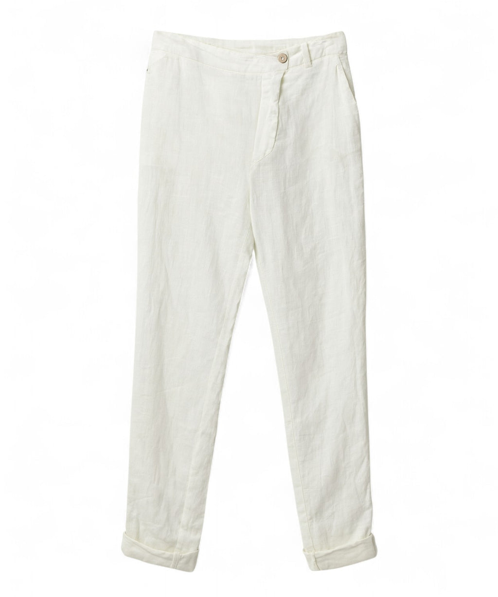 Emporio Armani Asymmetrical Linen Trousers