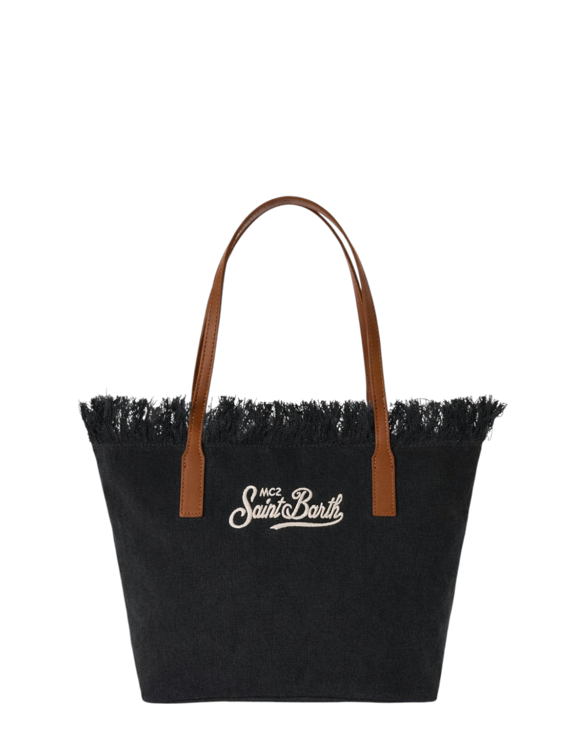 Borsa City Medium in Canvas con Frange