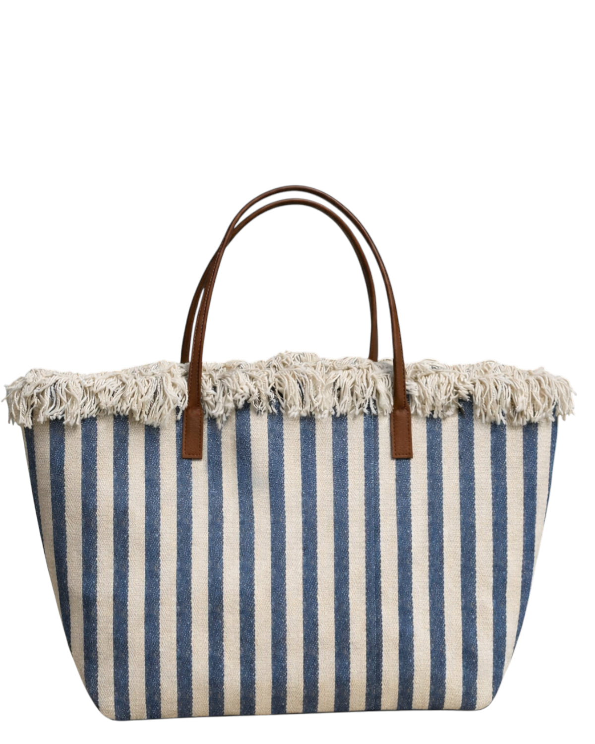Shopper City MC2 Saint Barth in Canvas a Righe blu