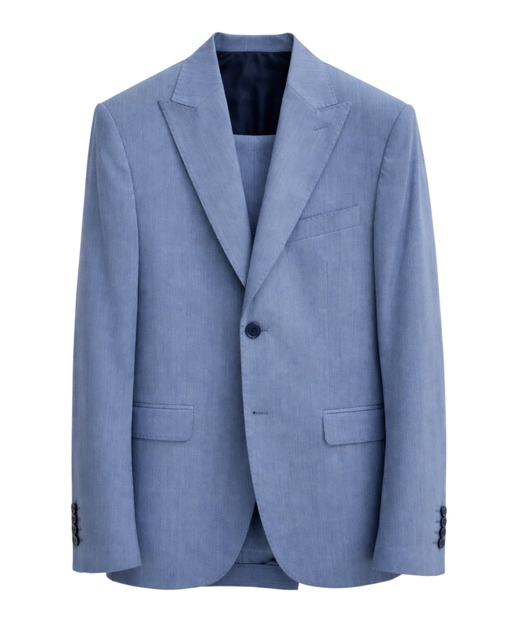 Men's Light Blue Cotton Suit by Alessandro Dell'Acqua