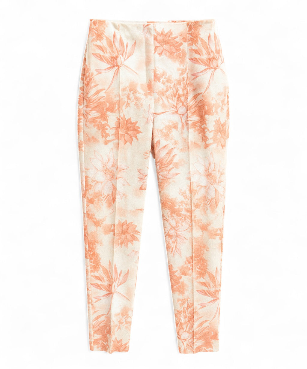 Floral Print Linen Trousers
