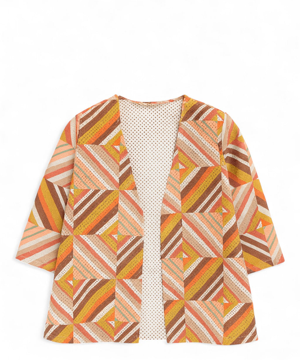 Geometric Pattern Perforated Jacket
